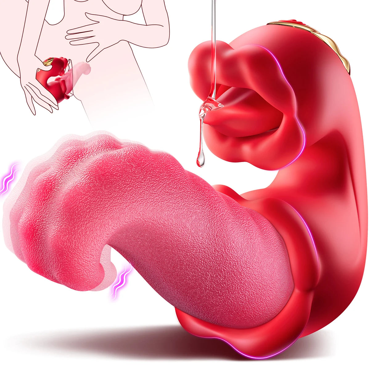 Double-Tongue Vibrator Adult Sex Toys for Women 10 Strong Licking Swing Vibration Clit Vagina Stimulator Female Masturbation 18+