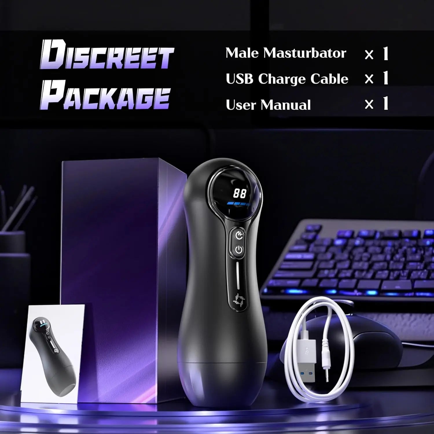 Male Masturbator Penis Pump Adult Sex Toys for 18 Men with 4 Sucking 9 Vibration Modes LED Display Pocket Pussy Realistic Vagina