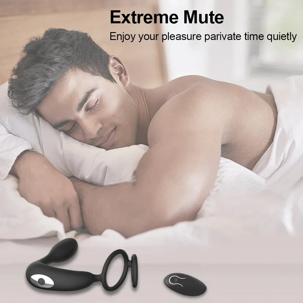 Male Prostate Massager with Vibration – Anal Plug with Cock Ring, Ejaculation Delay and Stimulator for Men
