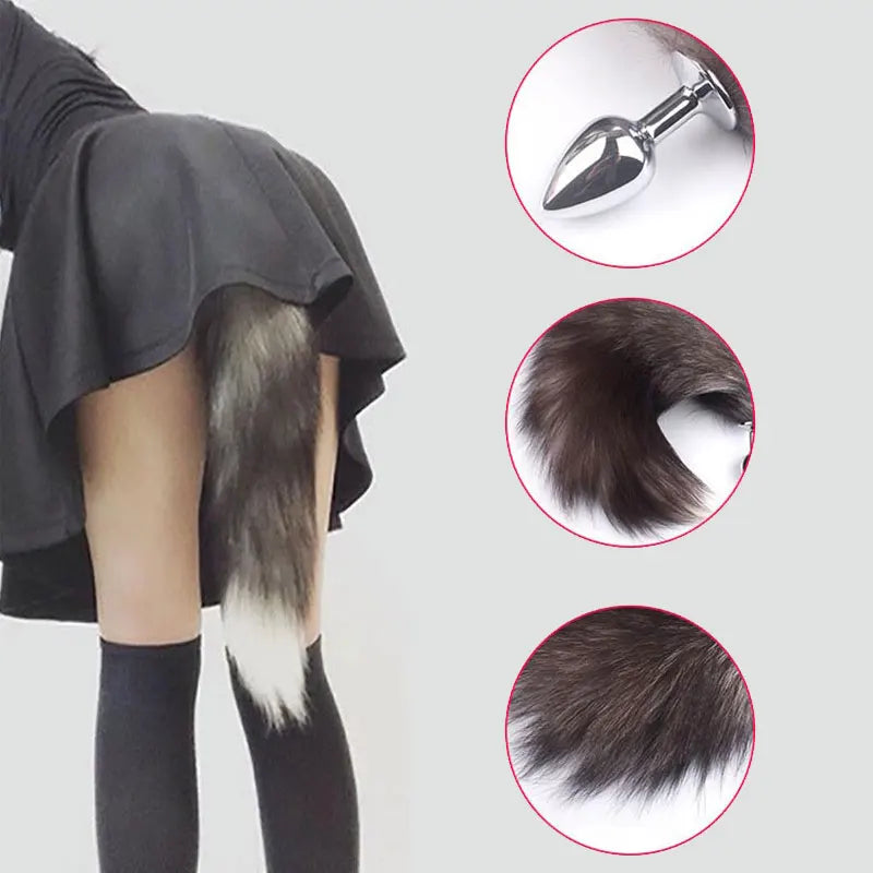 BDSM Bondage Fox Tail Anal Plug Butt Plug Stimulator Restraints Flirting  Role-playing Sex Games Men Women Sex Toys Vibrator