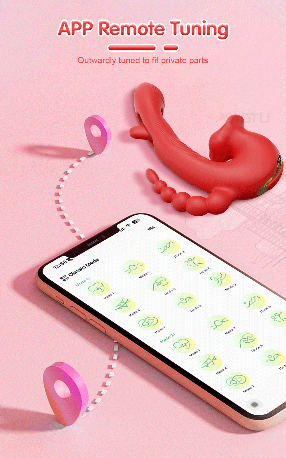 Dual Tongue Vibrator 10 Modes – Clitoral and Vagina Stimulator with Oscillating Vibration, 18+ Female Sex Toy