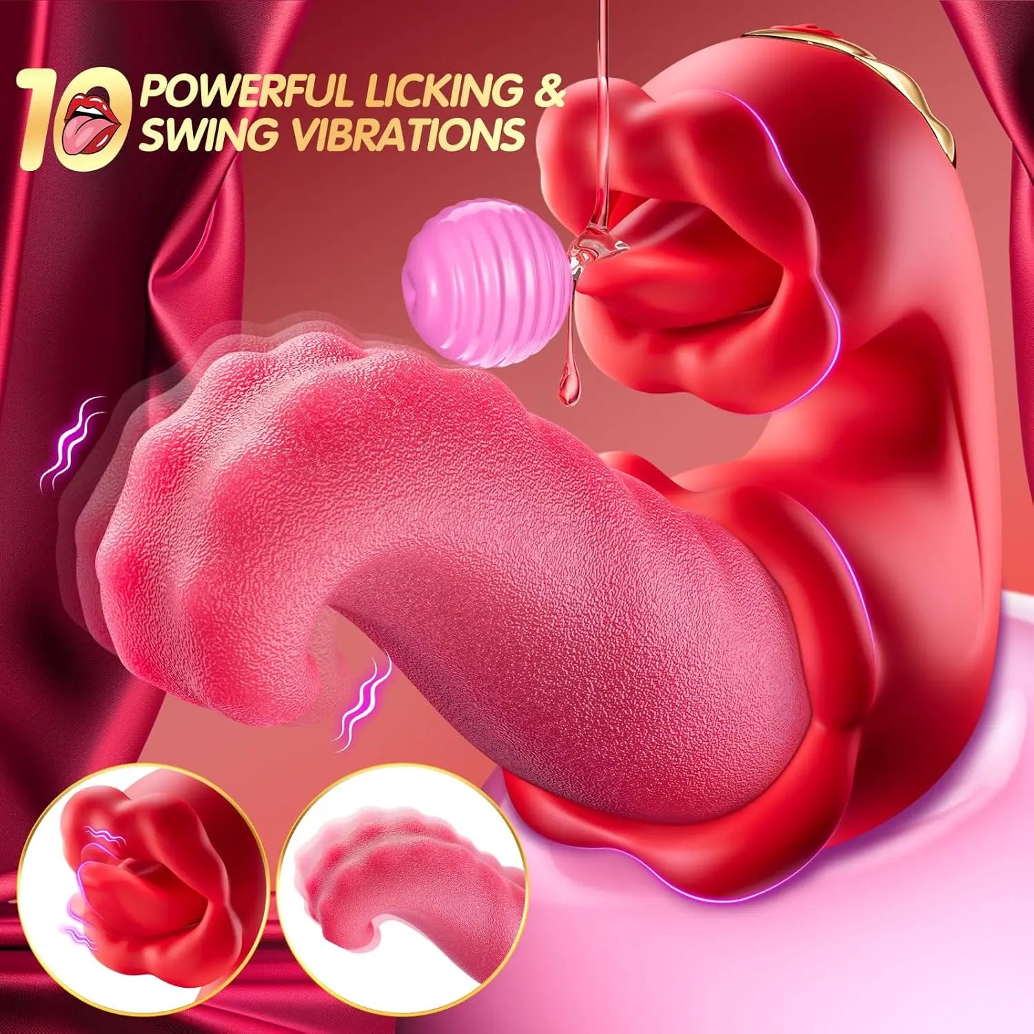 Dual Tongue Vibrator 10 Modes – Clitoral and Vagina Stimulator with Oscillating Vibration, 18+ Female Sex Toy