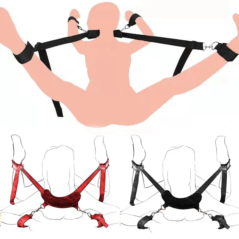 BDSM Restraints Harness Open Legs Spreader Sexy Toys For Couples No Vibrators Sex Flirting Tied Legs Adult Accessories 18+