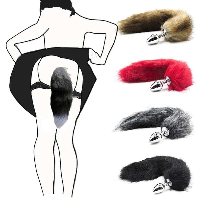 BDSM Bondage Fox Tail Anal Plug Butt Plug Stimulator Restraints Flirting  Role-playing Sex Games Men Women Sex Toys Vibrator